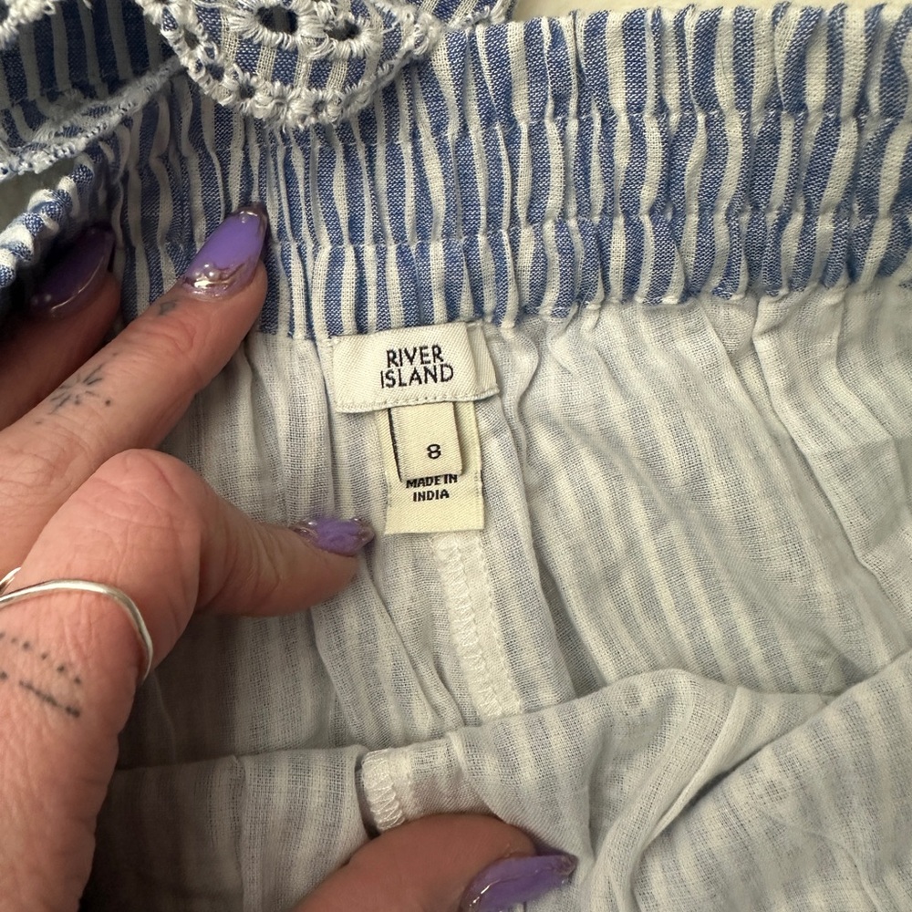 River island eyelet stripe Bralette and shorts set - Picture 10 of 10